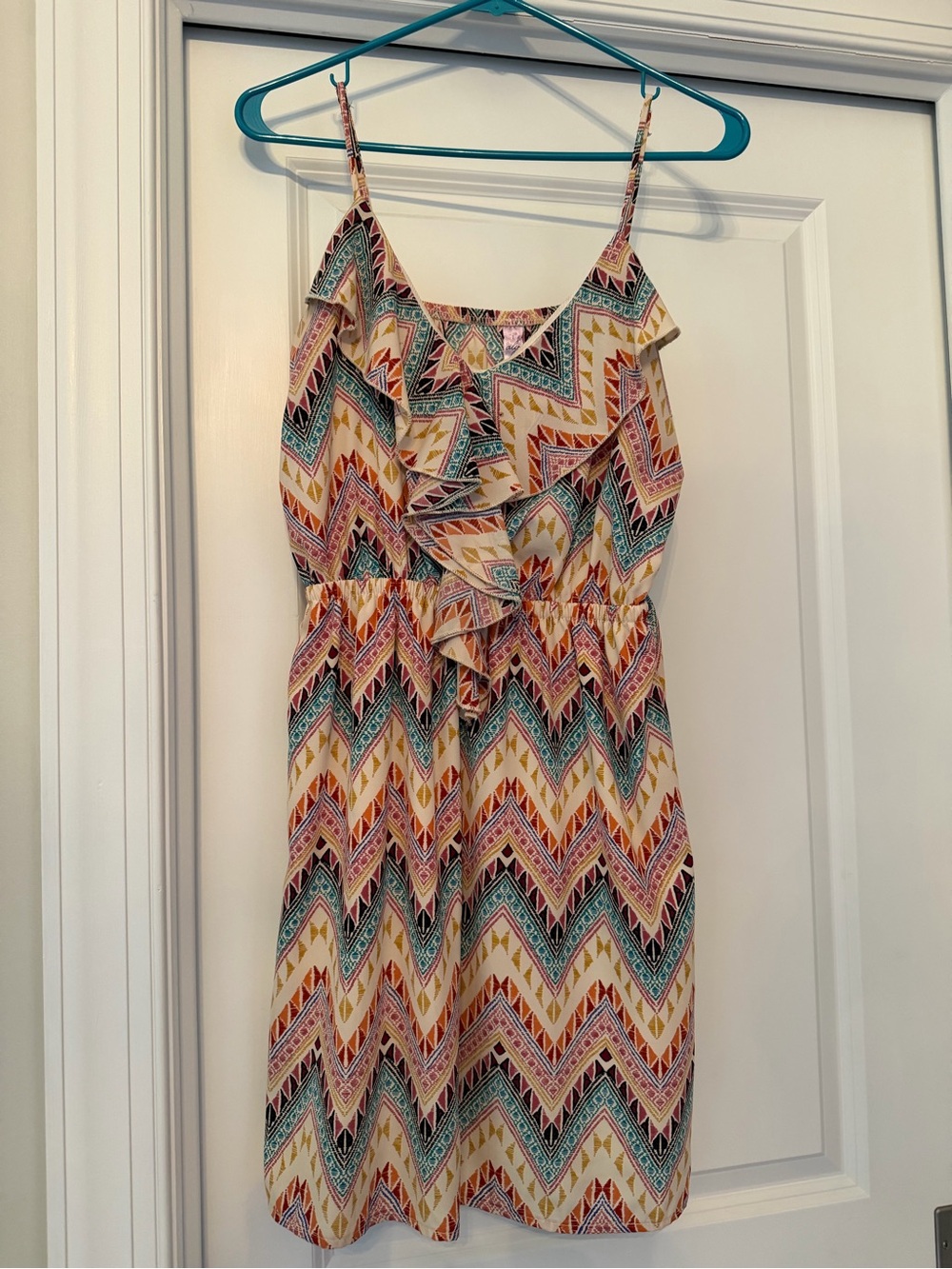 Ruffle front mini dress